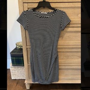 Black and white stripe mini dress